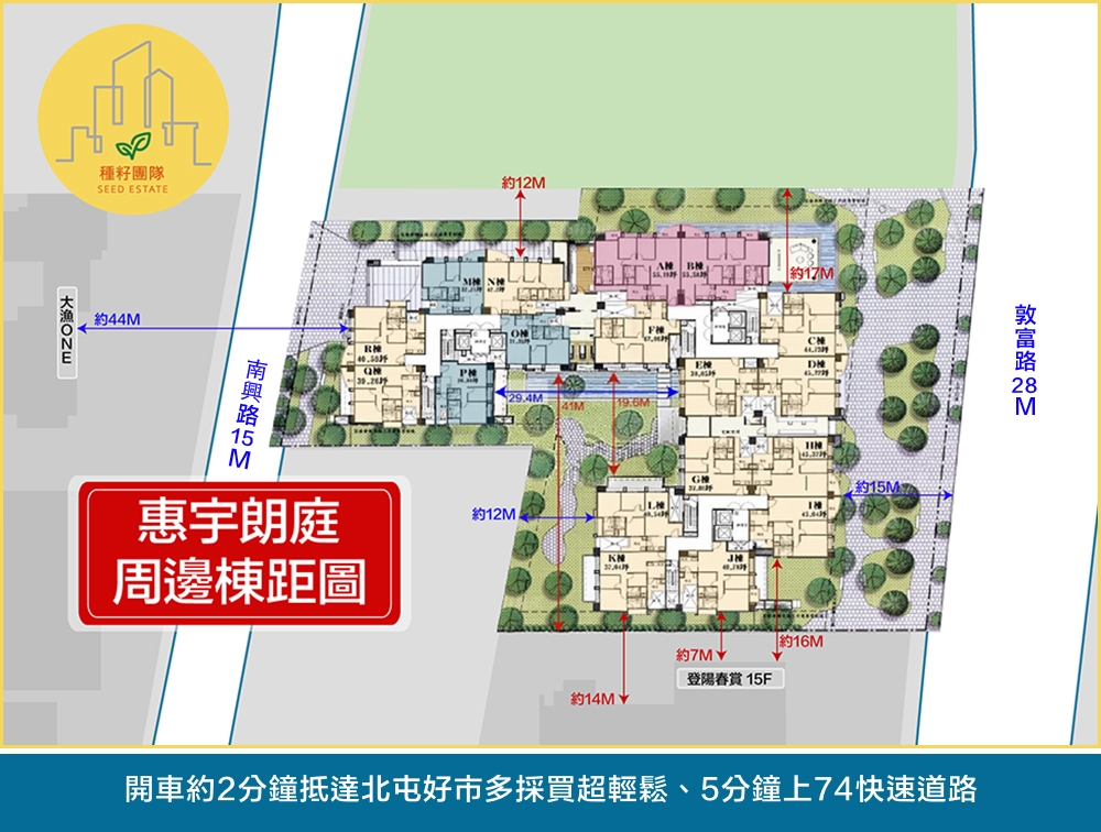 惠宇朗庭棟距圖｜種籽團隊｜永慶北屯松竹旱溪店｜永慶機捷敦富春賞店｜永慶14期松竹敦化店｜北屯機捷特區單元12水湳14期中科歡迎委託｜台中買房｜捷專12單的權威｜格局棟距套匯圖貸款成數稅費履約保證行情實價登錄諮詢｜台中買房市場情報｜最懂北屯ㄟ好厝邊｜利他共好