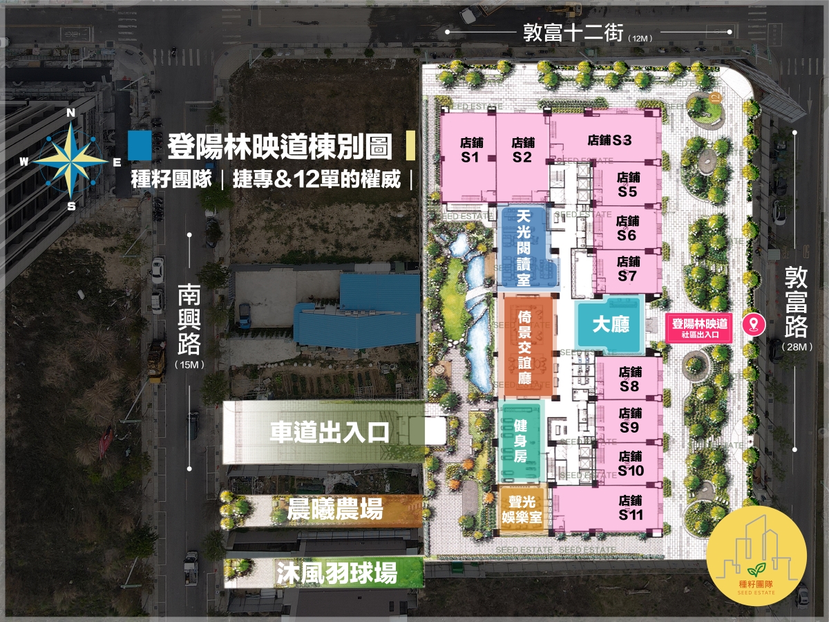 登陽林映道｜北屯機捷特區｜敦富園道｜戶外羽球場｜開心農場｜登陽建設