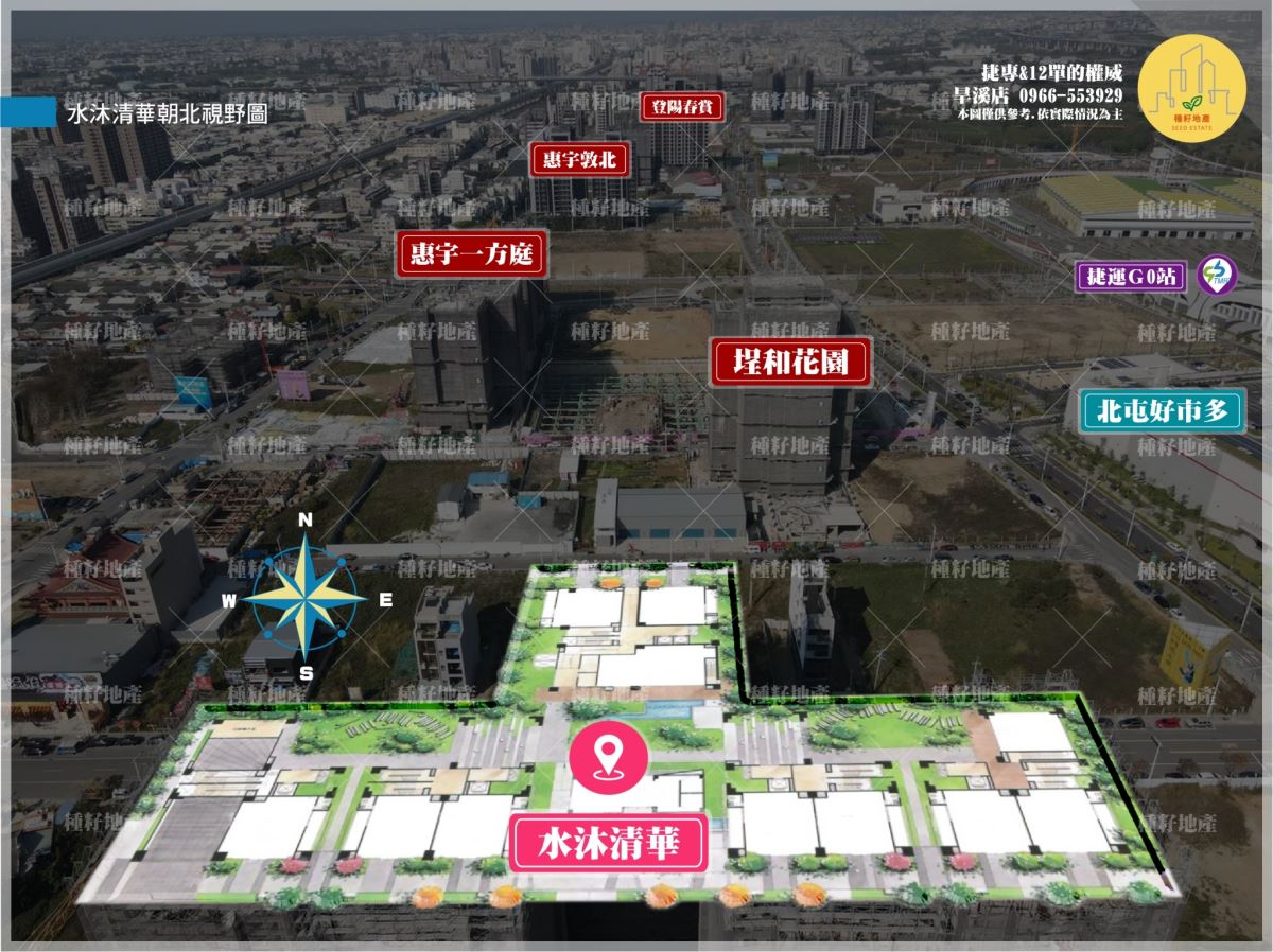 水沐青華｜朝向示意圖｜種籽團隊