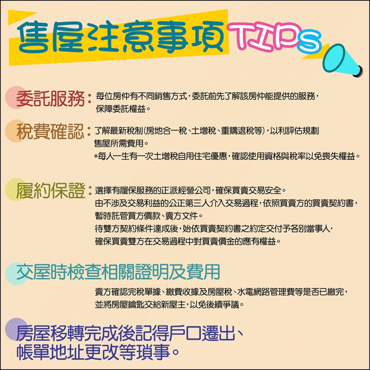 賣方篇｜買賣房屋流程｜應注意事項｜台中房屋買賣